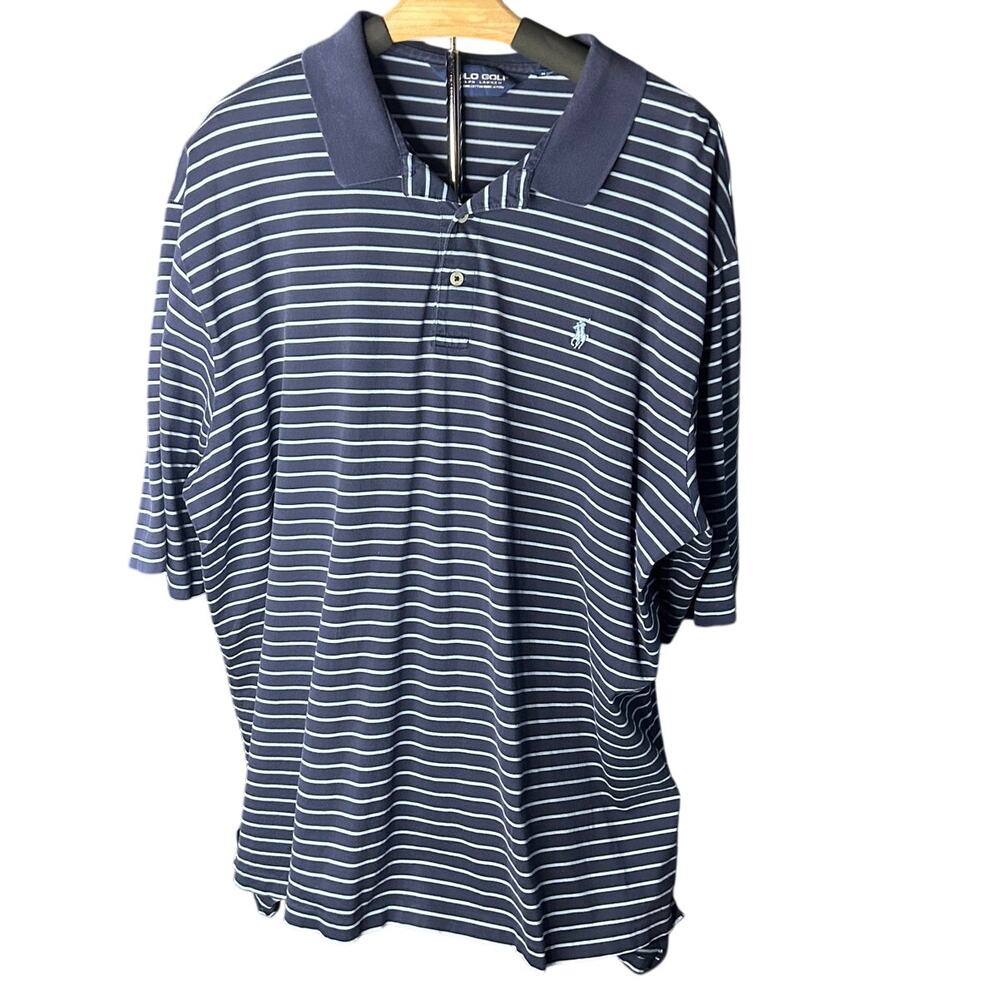 Polo Golf Ralph Lauren short sleeve Navy stripes polo shirt size xl